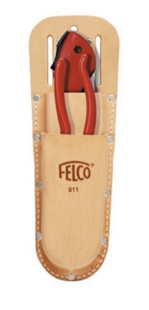 FELCO 911 Genuine Leather Holster / belt loop & clip for 2 Felco Secateur Tools